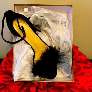 Black suede sexy heel